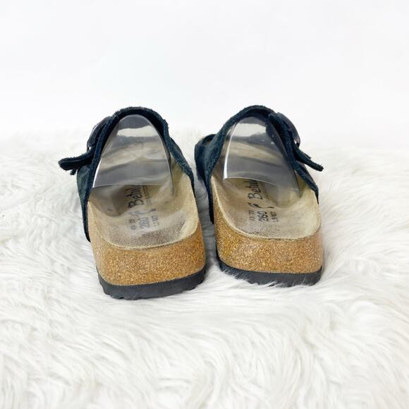 Betula Birkenstock 40 9 US Womens 7 US Mens Black Suede Leather Arizona Sandals - Picture 3 of 12